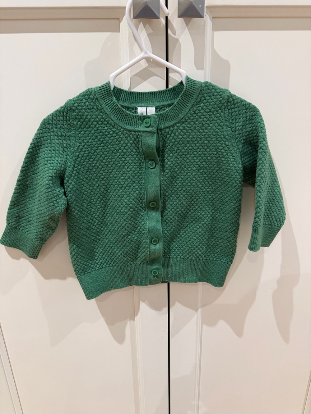 Green 3-6m Textured Knit Cardigan Sweater